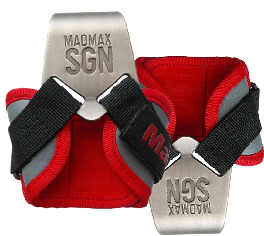 Гаки для тяги на зап'ястя MadMax MFA-330 Lat Hooks Antic silver/Grey/Red Кам'янське - фото 1
