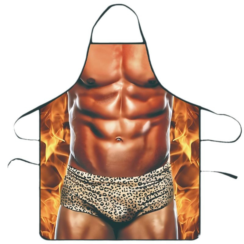Фартух з приколом чоловік в леопардовій білизні 80 на 60 см різнобарвний Київ - фото 1