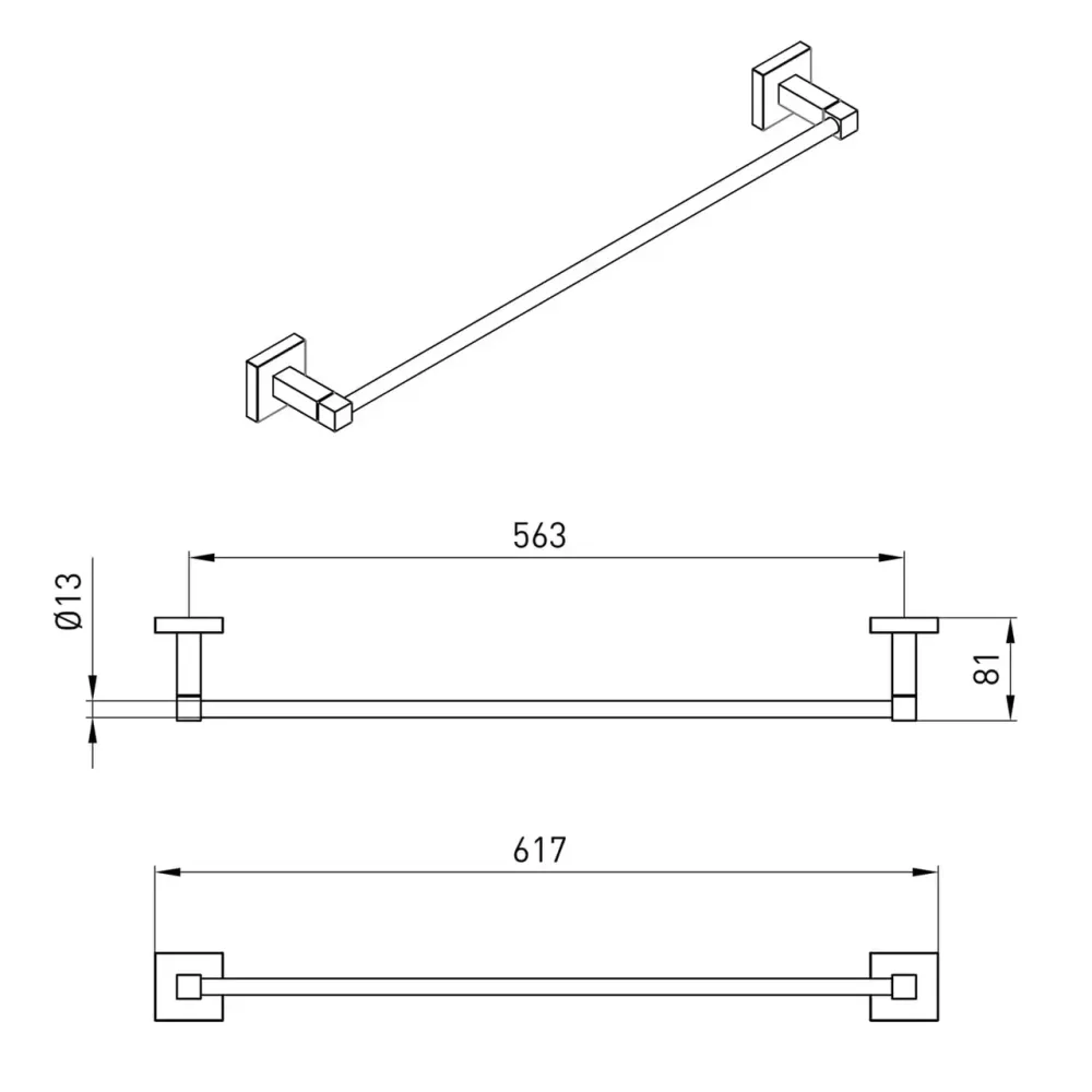 Тримач для рушника VOLLE CUADRO cromo хром Київ - фото 9