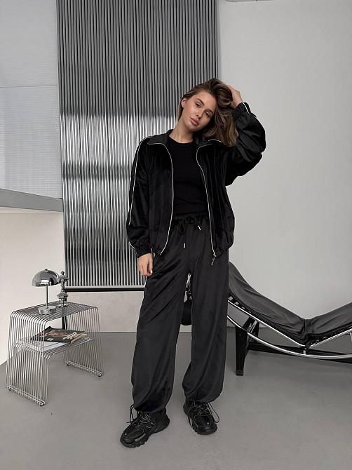 Женский стильный повседневный велюровый костюм двойка Одесса - изображение 1