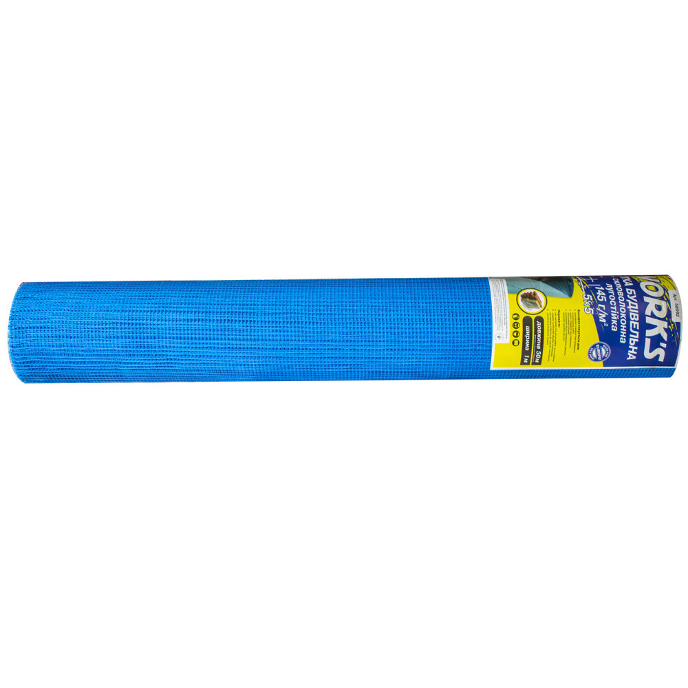 Стекловолоконная сетка 145 г/м2 синяя 1м х 50м WORKS Днепр - изображение 2
