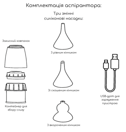 Аспіратор для носа дитячий електронний назальний вакуумний електричний відсмоктувач для немовлят MegaZayka білий Кривий Ріг