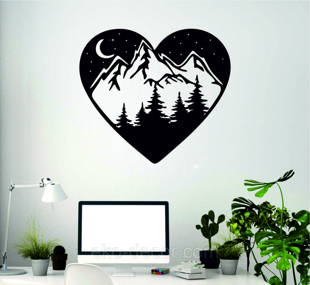 Декоративне настінне Панно «Серце» Декор на стіну 90*80 см, Чорний Київ - фото 5