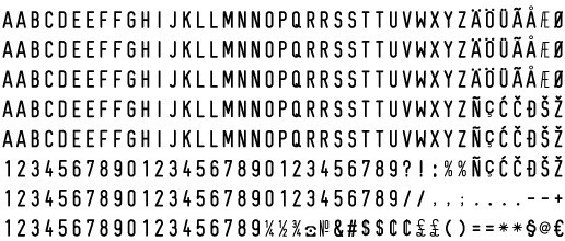 Набір знаків д/штампів 