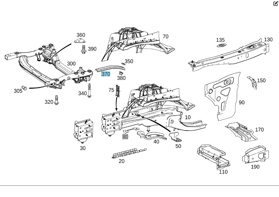 Mercedes-Benz  A2056282000 Розпірка переднього підрамника C-Class W205 E-class W213 E-class Coupe C238 CLS C257 AMG GT Coupe X290 E-class S213 C-class Одеса - фото 10