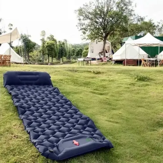 Туристический надувной матрас Каремат с подушкой со встроенным насосом 60 см на 190 см. Outdoor Sleeping Коломия