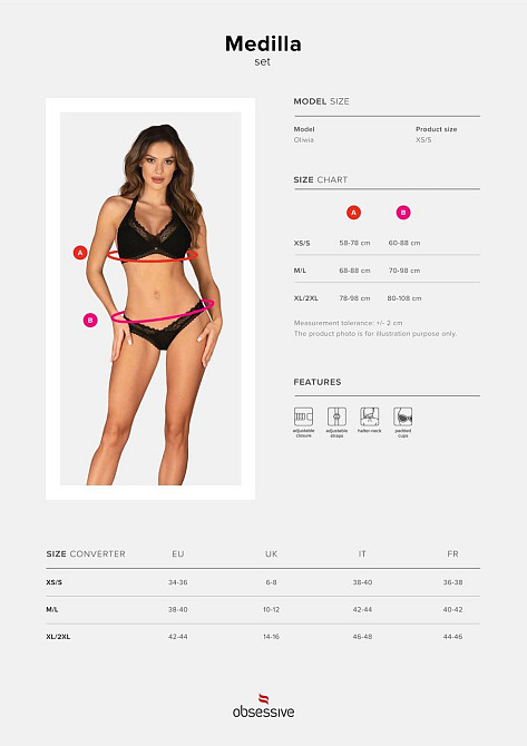 Комплект Obsessive Medilla 2-pcs set XS/S Sex Aura Київ - фото 5