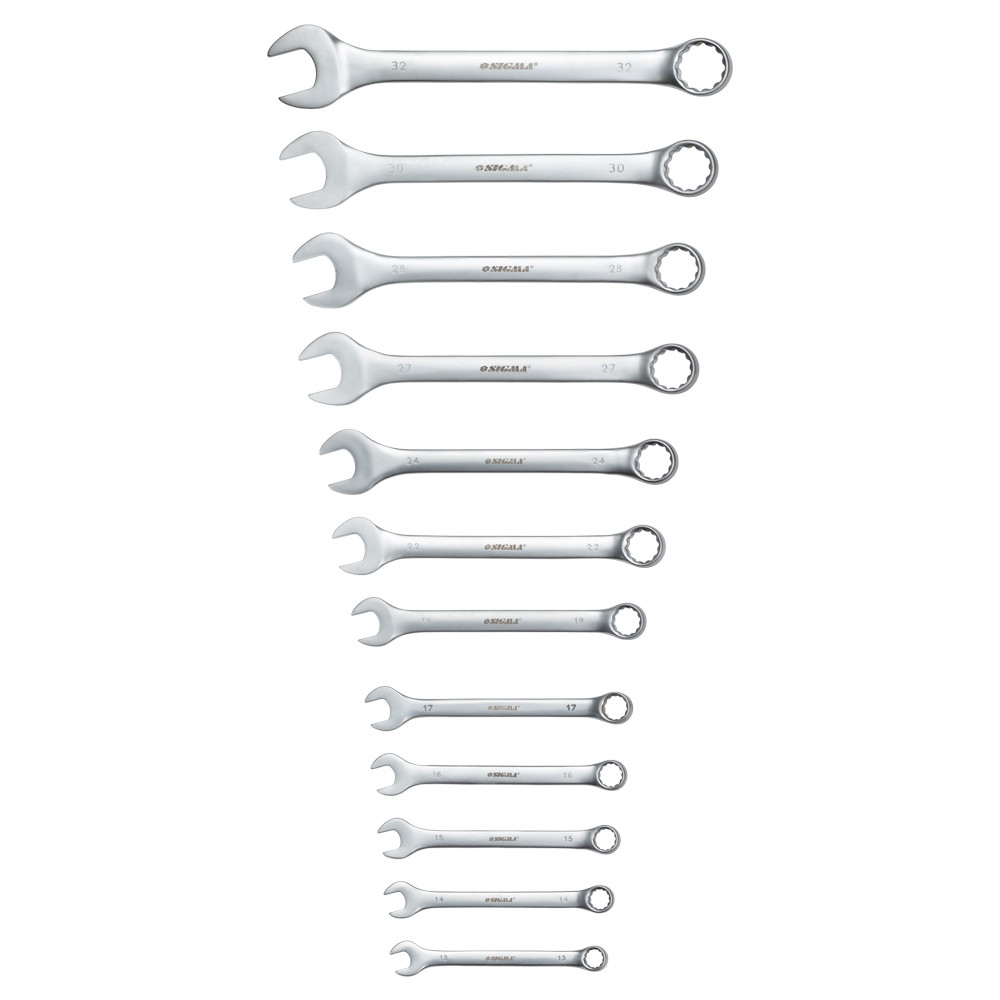 Sigma Ключи рожково-накидные 12шт 13-32мм CrV satine (тк чехол) SIGMA (6010211) Київ - фото 3
