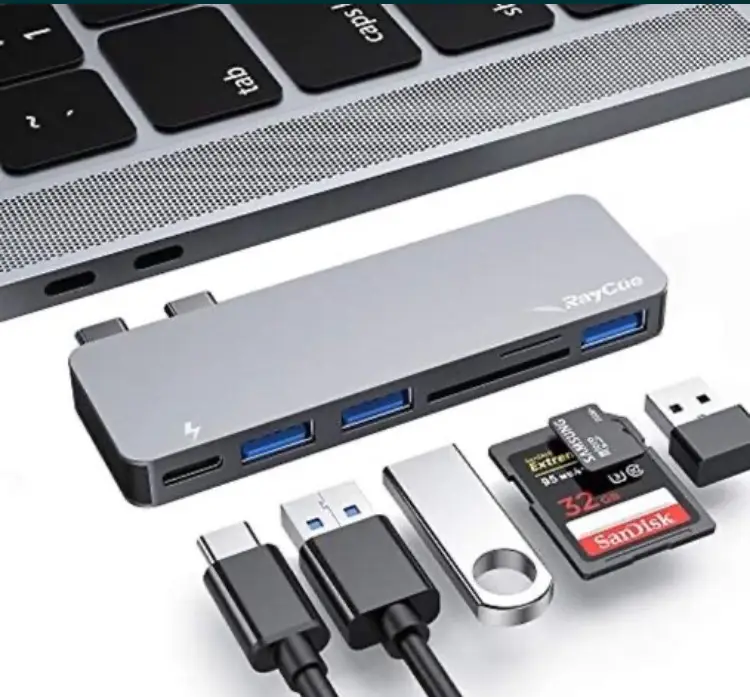 Концентратор RayCue ExpandPro Duo Lite 6-в-2 USB-C Hub Док-станция для MacBook Pro / Air Серый космос Киев - изображение 2