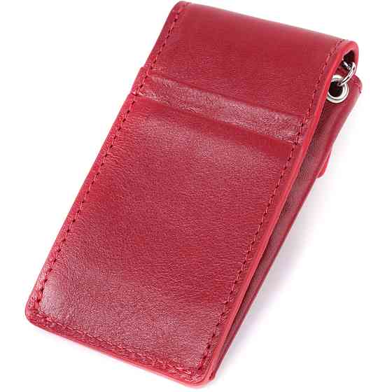 Яркая женская ключница футляр из натуральной кожи GRANDE PELLE 22569 Красный Киев