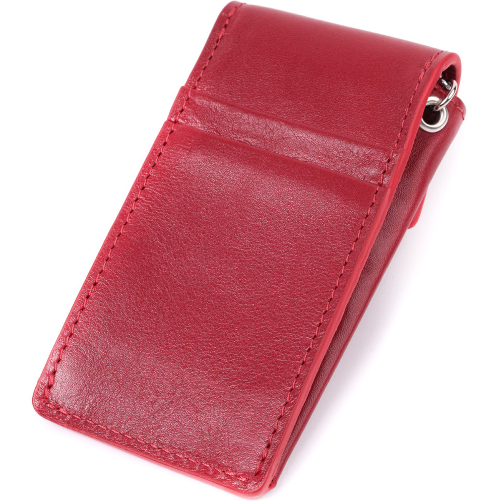 Яркая женская ключница футляр из натуральной кожи GRANDE PELLE 22569 Красный Киев - изображение 4