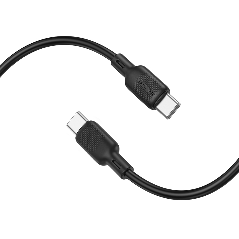 Кабель BOROFONE BX113 Lenny 60W silicone charging data cable C to C(L=1M) Black Одеса - фото 4