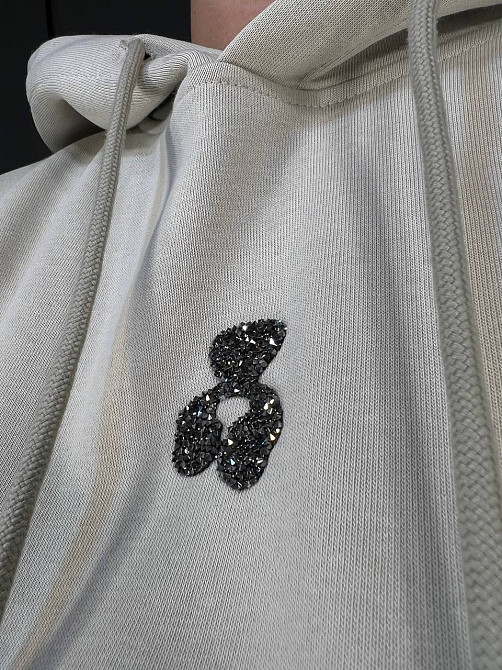 Костюм жіночий A-N 2735 з ведмедиком в камінцях -худі та штани бежевий, бежевий, L Київ - фото 2