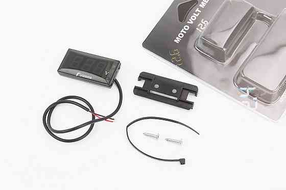 ВОЛЬТМЕТР із дисплеєм, червоний циферблат (універсальний, компактний) Київ