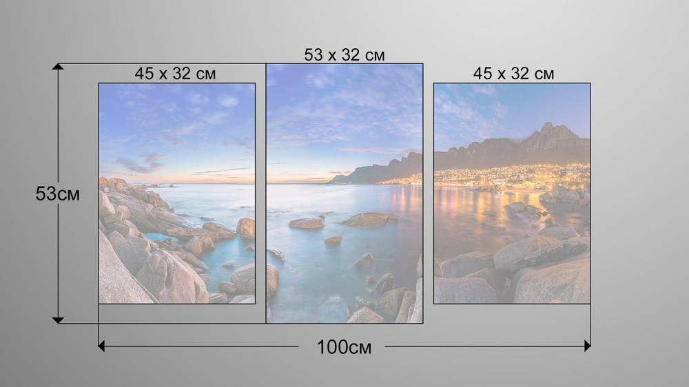 Модульна картина Місто Море (53х100см) Art-13_3 Київ - фото 3