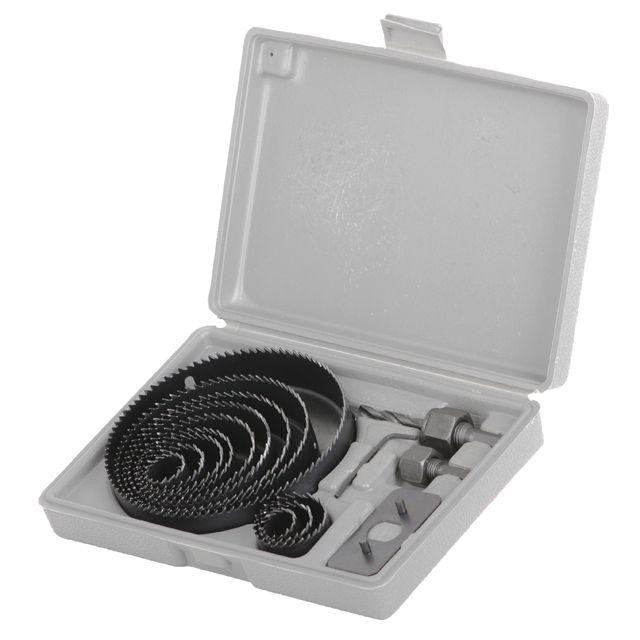 Набір коронок для дерева 19-127 мм 16 шт (19, 22, 29, 32, 38, 44, 64, 76, 89, 102, 127 мм) INTERTOOL Полтава - фото 1