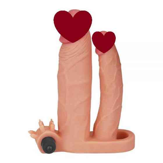 Насадка подвійна Add 1" Vibrating Double Penis Sleeve Sex Aura Київ