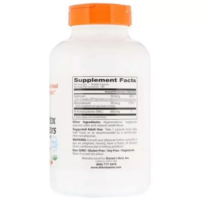 Витамин Doctor's Best N-Ацетилцистеин, NAC Detox Regulators, 180 гелевых капсул (DRB-00517) Винница - изображение 2