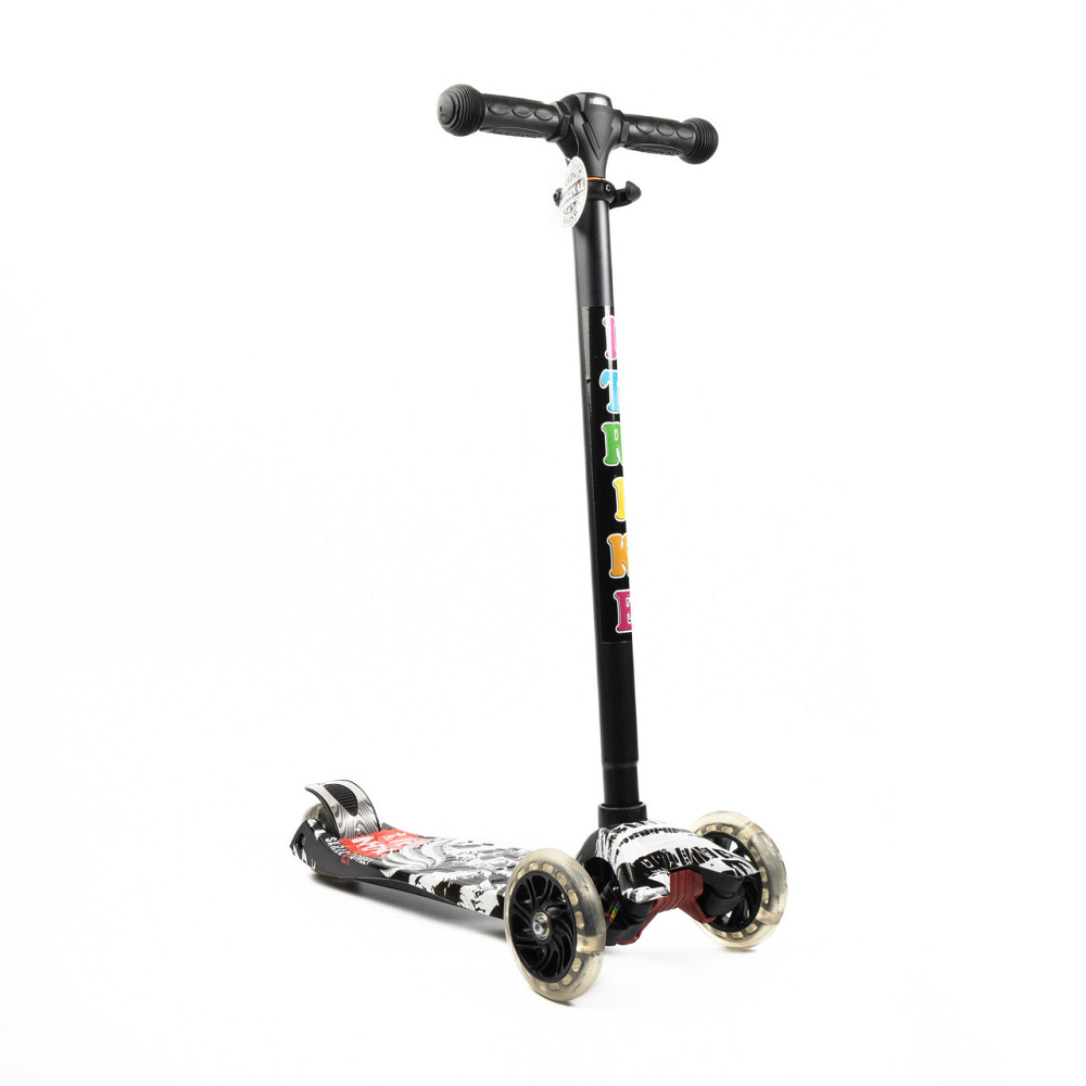 Самокат дитячий триколісний iTrike MAXI JR 3-055-L-WP8 зі світними колесами, кермо 79-88см, Чорний Кам'янець-Подільський - фото 4