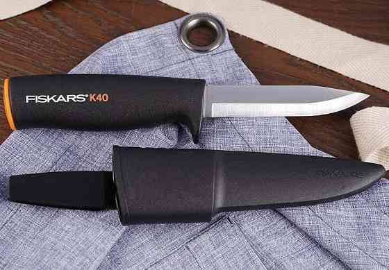 Універсальний Ніж з чохлом (Поплавець) Fiskars "К40" (1001622/125860) Нержавіюча сталь Нововолинськ