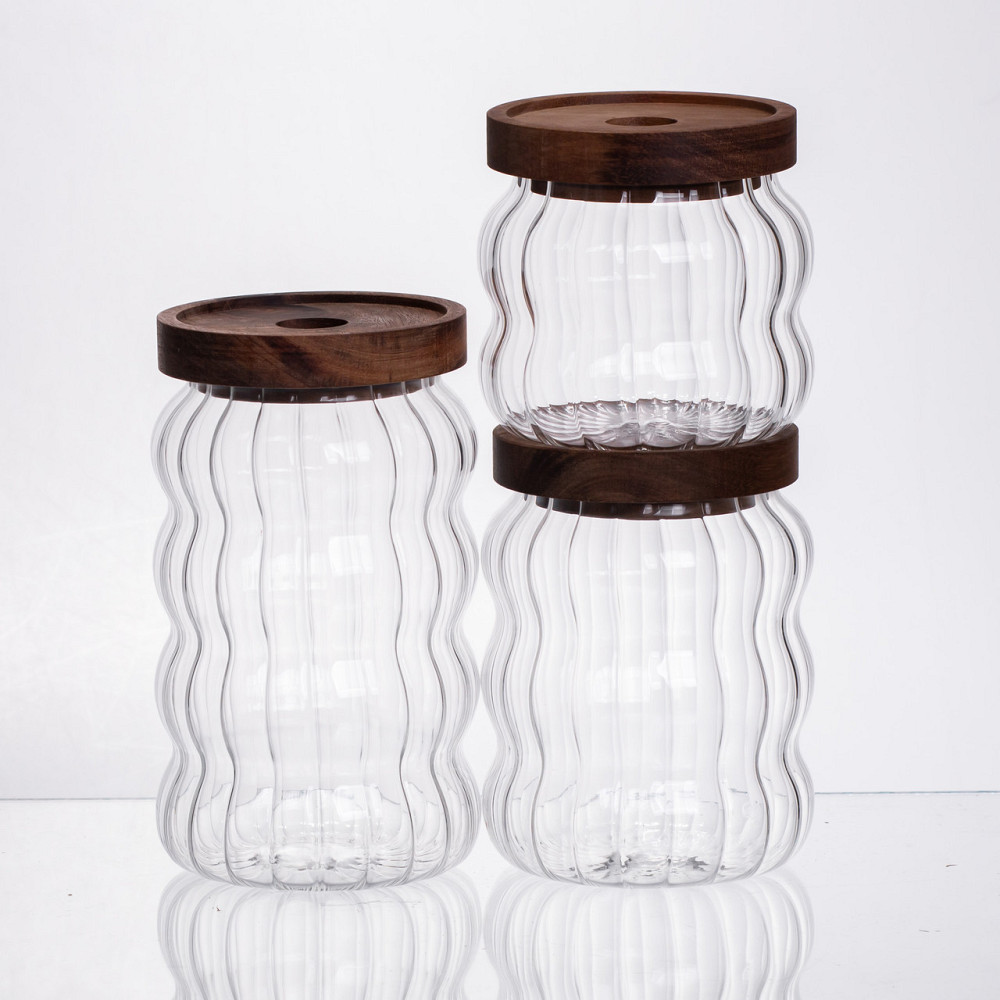 Набор банок для хранения с бамбуковыми крышками Киев - изображение 4