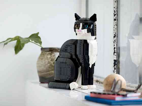 Конструктор Чорно-білий кіт, 1710 деталей сумісний із lego-лого Київ