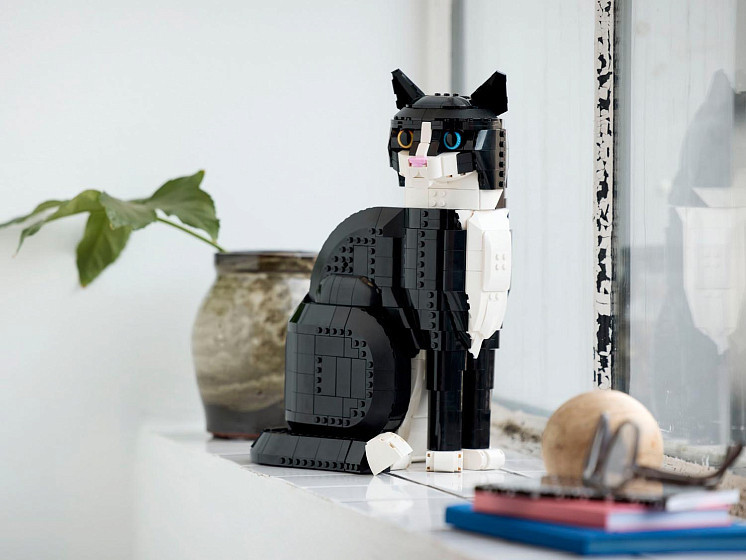 Конструктор Чорно-білий кіт, 1710 деталей сумісний із lego-лого Київ - фото 6