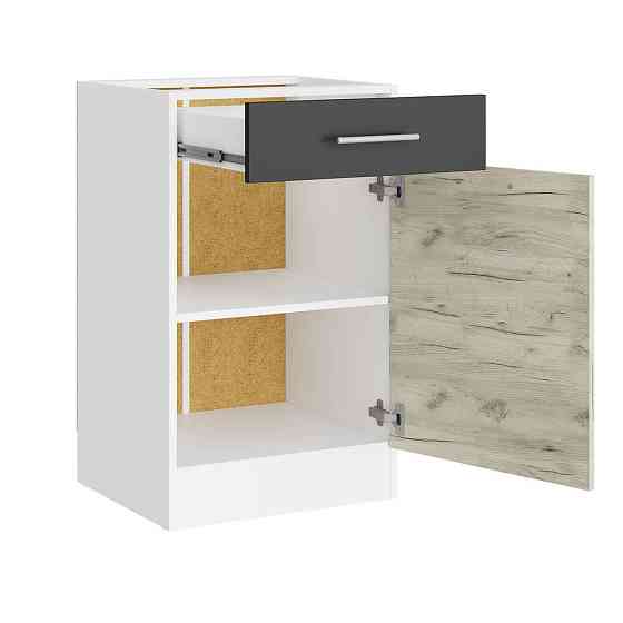 Кухонний модуль нижній з шухлядою Еверест Еко 500 дуб крафт білий/графіт/білий (без стільниці) 50х46х82 см (DTM-071029) Львів