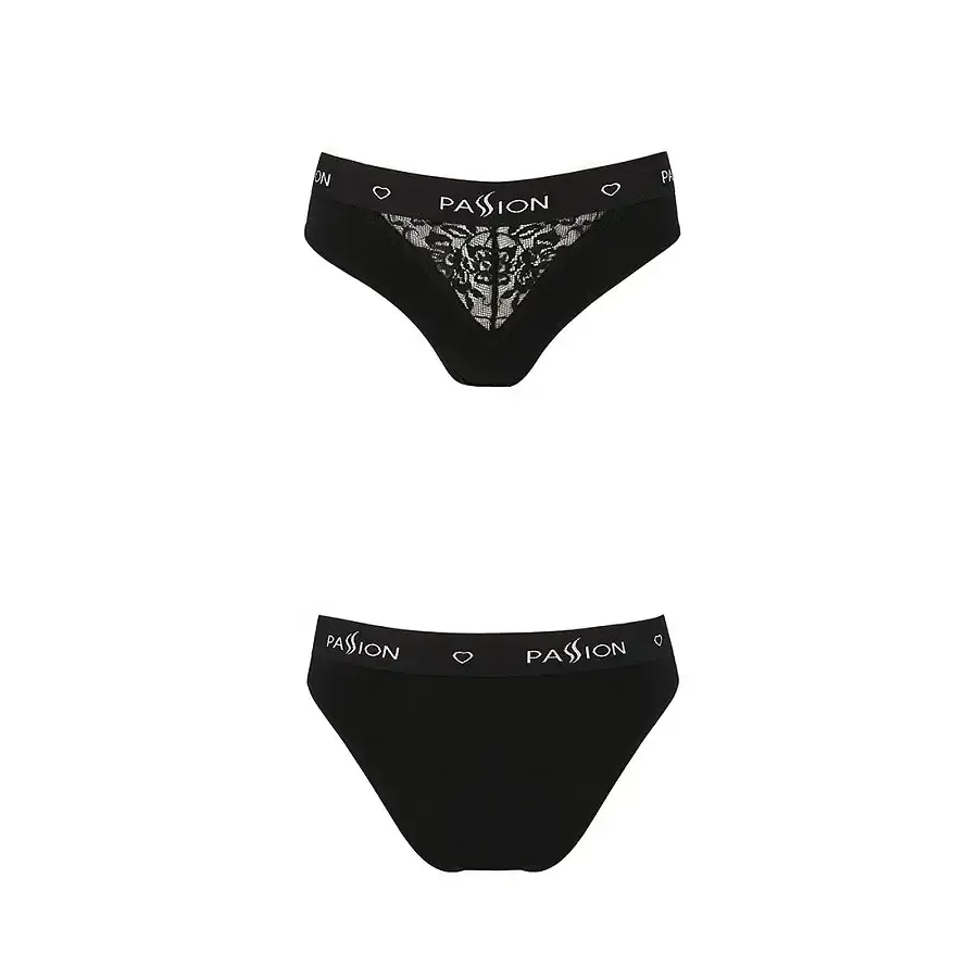 Трусики з широкою гумкою і мереживом Passion PS001 PANTIES M, black Львів - фото 5