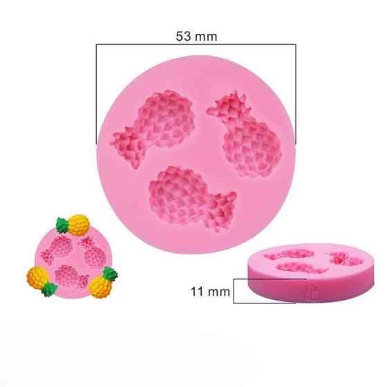 Молд силіконовий Ананаси 55 мм рожевий Київ