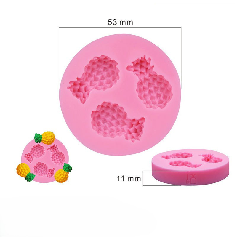 Молд силиконовый Ананасы 53 мм розовый Киев - изображение 3