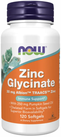 Цинк Глицинат Now Foods Zinc Glycinate 30mg 120 капс Киев