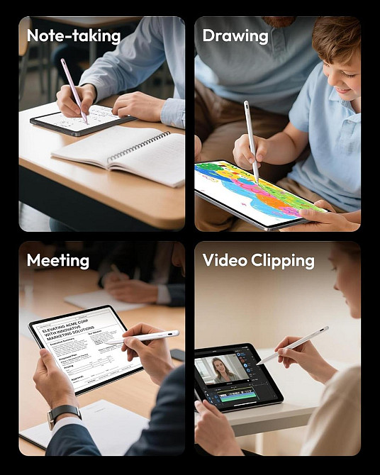 Стилус Metapen A8 для Apple iPad 2018–2026 Palm Rejection Pixel Precision быстрая зарядка Белый Днепр - изображение 7