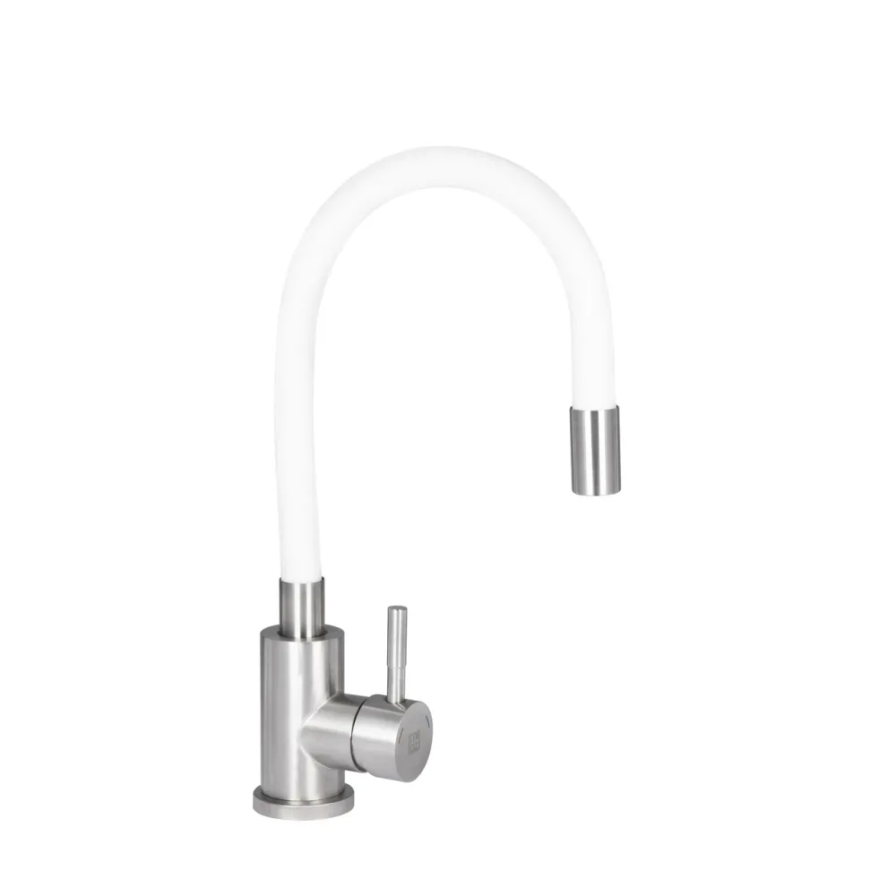 Смеситель для кухни Lidz Aria 015F3 с гибким изливом (k35) LDARI015F3WHI43362 White / Nickel Киев - изображение 5