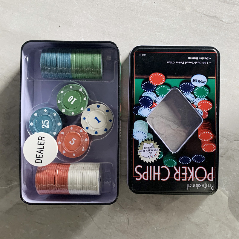 Набір фішок для покера 100 шт у металевій коробці Київ - фото 1