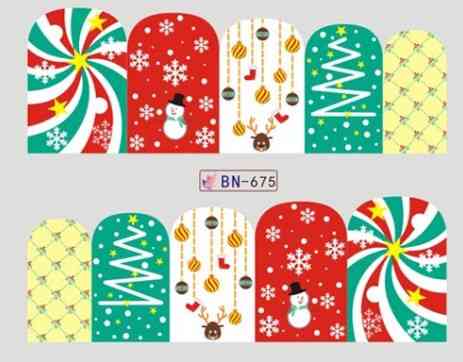 Новогодние наклейки на ногти BN-675 Киев