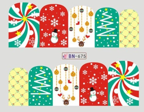 Новогодние наклейки на ногти BN-675 Киев - изображение 1