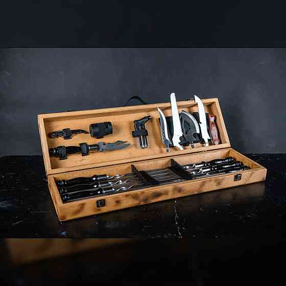 Шампури подарункові набір бокс для пікніка гриля та барбекю Оригінальні Віп подарунки на день народження татові, хлопцю, Тернопіль