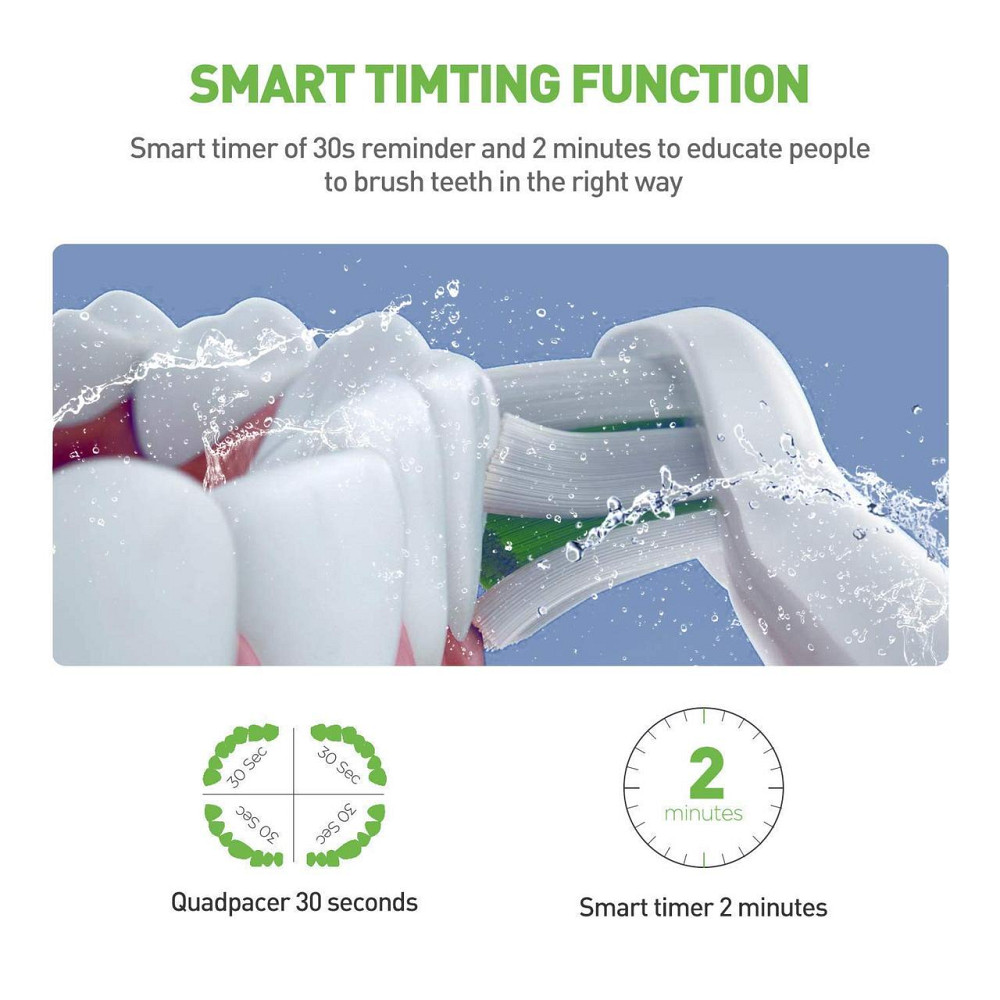 Звукова електрична зубна щітка WOSUKK Sonicare 2-in-1 Pink — Акумуляторна щітка на 5 режимів + 4 насадки Київ - фото 4