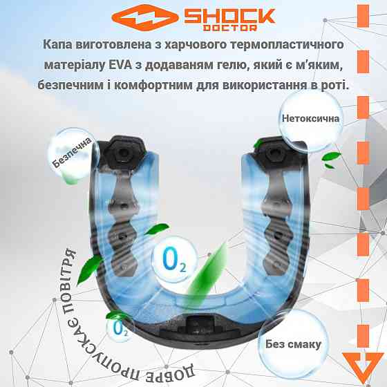 Капа Shock Doctor Gel Max доросла (вік 11+) Black/Blue (art. 6100-BB-AD) Кам'янське