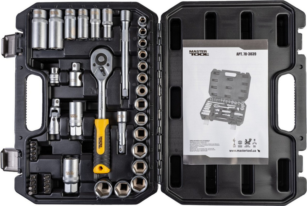 MASTERTOOL Набір інструментів MASTERTOOL ⅜" 39 шт 8-22 мм CrV кейс з металевими замками 78-3039 Киев - изображение 8