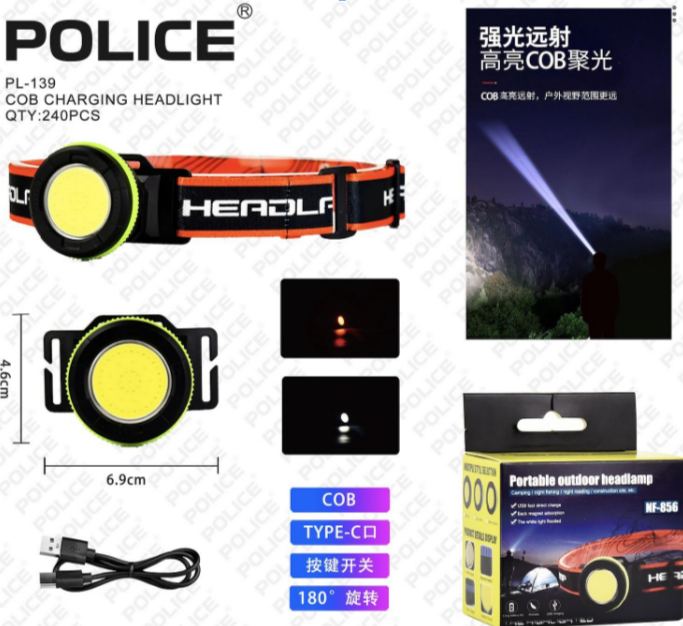 Налобний ліхтар PL-139, COB, Червоний, Білий, Li-on 18650, ЗУ Type-C Дніпро - фото 2