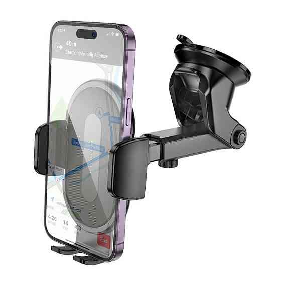 Автотримач для телефона BOROFONE BH134 Rio push-type car holder (center console) Black Киев