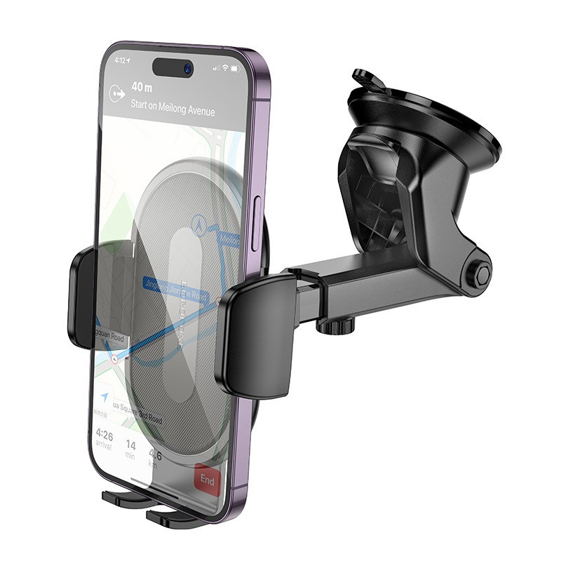 Автотримач для телефона BOROFONE BH134 Rio push-type car holder (center console) Black Киев - изображение 5