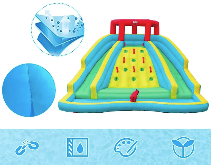 Надувна водна гірка Costway Summer зі стійкою для скелелазіння двостороння Київ - фото 3