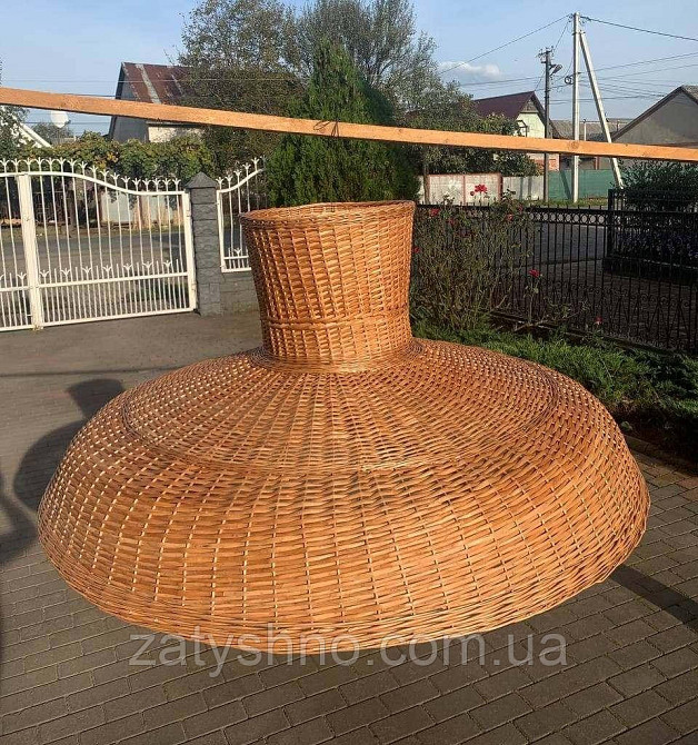 Велика плетена люстра з лози Київ - фото 8