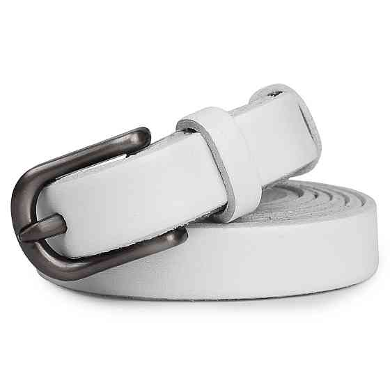 Женский тонкий ремень из натуральной кожи Vintage 20770 Белый Киев