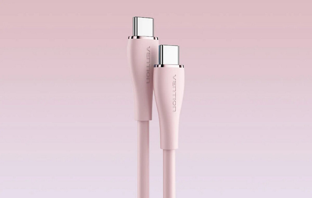 Кабель Vention USB 2.0 C Male to C Male 5A Cable 1M Pink Silicone Type (TAWPF) Київ - фото 3