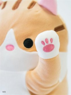 Іграшка обіймашка Кіт Батон, м'яка іграшка антистрес, подушка обіймашка, 70 см, Рижий Київ - фото 9