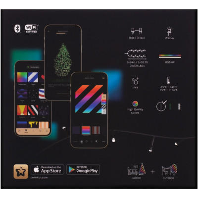 Гирлянда Twinkly Smart LED Strings RGBW 600, Gen II, IP44, длина 48м, черный (TWS600SPP-BEU) Винница - изображение 5